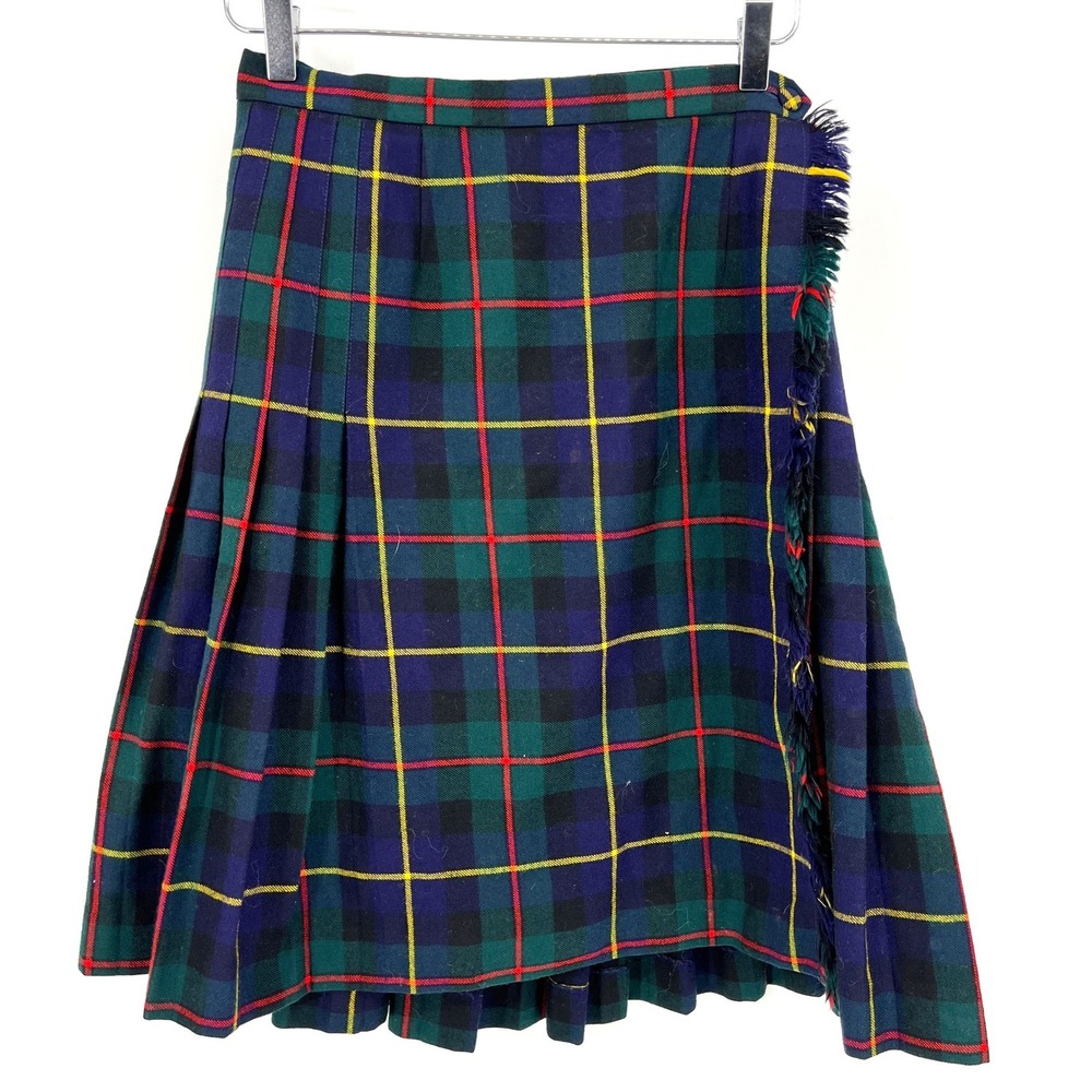 Vintage Clan MacLeod Hunting Tartan‎ Kilt Skirt 100% Wool Highland Queen